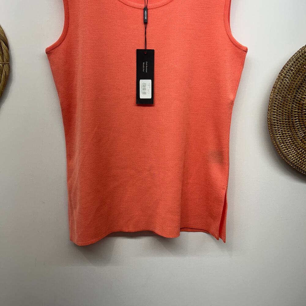 NEW $188 Misook Peach Knit Tank Top Small Minimalist Casual Layering Side Slits - Picture 4 of 7